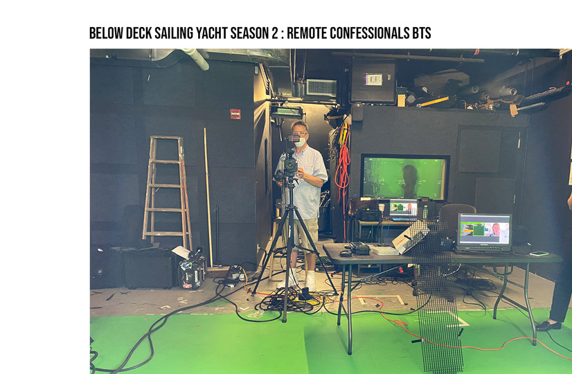 Below Deck Sailing Yacht Season 2 confessionals shoot behind the scenes camera man and remote video meeting 