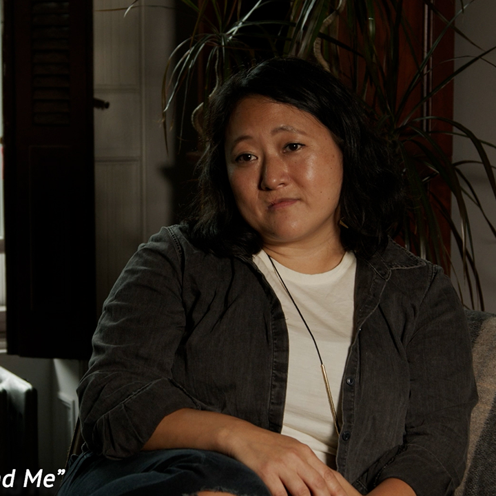 Interview image of a woman from The space Between you and me film